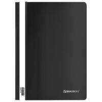 Скоросшиватель пластиковый BRAUBERG, А4, 130/180 мкм, черный