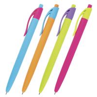 Ручка шариковая масляная автоматическая BRAUBERG "FRUITY RX", СИНЯЯ, soft-touch, узел 0,7 мм, линия письма 0,35 мм