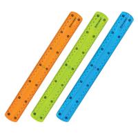 Линейка 30 см гибкая BRAUBERG "FLEX", пластиковая, ассорти, европодвес