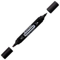 Маркер перманентный двусторонний CENTROPEN 1666, ЧЕРНЫЙ, круглый/скошенный, 1/1-4 мм