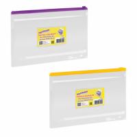 Папка-конверт на молнии МАЛОГО ФОРМАТА (240х175 мм), А5, ассорти, 0,12 мм, ЮНЛАНДИЯ