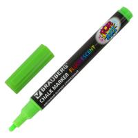 Маркер меловой "POP-ART" ЗЕЛЕНЫЙ, 3,5 мм, стираемый, для гладких поверхностей, BRAUBERG