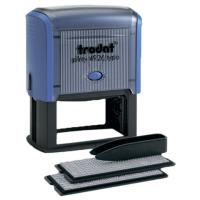 Штамп самонаборный 8-строчный, оттиск 75х38 мм, синий без рамки, TRODAT 4926/DB, КАССЫ В КОМПЛЕКТЕ