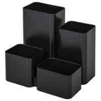 Подставка-органайзер BRAUBERG COMPACT, 4 отделения, 92х114х102 мм, черная