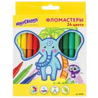 Фломастеры ЮНЛАНДИЯ 24 цвета, "ЭКЗОТИКА", вентилируемый колпачок, картон