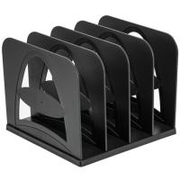 Лоток-сортер для бумаг BRAUBERG GRAND OFFICE, 4 отделения, 210х210х170 мм, сборный, черный