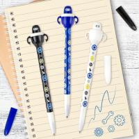 Ручка фигурная шариковая ЮНЛАНДИЯ "Робот", корпус ассорти, СИНЯЯ, пишущий узел 0,7 мм