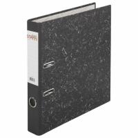 Папка-регистратор STAFF "EVERYDAY" с мраморным покрытием, 50 мм, без уголка, черный корешок