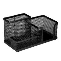 Подставка-органайзер BRAUBERG "Germanium", металлическая, 3 секции, 102х186х95 мм, черная