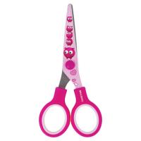 Ножницы 130 мм с цветной печатью "Поросята", розовые, закругленные, BRAUBERG KIDS