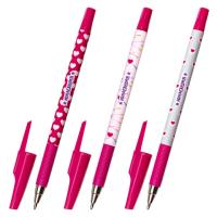 Ручка шариковая ЮНЛАНДИЯ "HEARTS", синяя, SOFT TOUCH покрытие, узел 0,7 мм, линия письма 0,35 мм