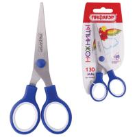Ножницы ПИФАГОР, 130 мм, резиновые вставки, картонная упаковка с подвесом, ассорти