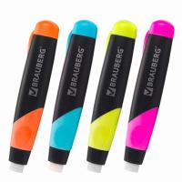 Ластик выдвижной BRAUBERG "REWIND", 112х21х24 мм, белый, пластиковый держатель ассорти