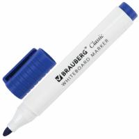 Маркер стираемый для белой доски СИНИЙ, BRAUBERG "CLASSIC", 3 мм, с клипом
