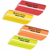 Ластик большой BRAUBERG "Fresh Zone", 60х18х12 мм, цвет ассорти, прямоугольный, скошенный