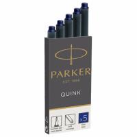 Картриджи чернильные PARKER "Cartridge Quink", КОМПЛЕКТ 5 штук, блистер, синие