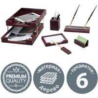 Набор подарочный настольный BESTAR "Apollon" из дерева, 6 предметов, цвет "красное дерево"