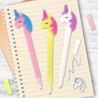 Ручка фигурная шариковая ЮНЛАНДИЯ "Единорог", мягкий силиконовый корпус, ассорти, СИНЯЯ, пишущий узел 0,7 мм