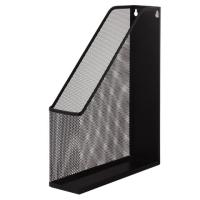 Лоток вертикальный для бумаг BRAUBERG "Germanium" (250х72х315 мм), металлический, черный