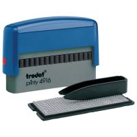 Штамп самонаборный 2-строчный, оттиск 70х10 мм, синий без рамки, TRODAT 4916DB, КАССЫ В КОМПЛЕКТЕ