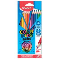 Карандаши цветные MAPED "COLOR PEP'S Strong", 12 цветов, трехгранные, грифель 3,2 мм