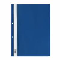 Скоросшиватель пластиковый с перфорацией STAFF, А4, 100/120 мкм, синий