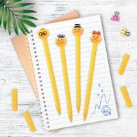 Ручка с топпером шариковая ЮНЛАНДИЯ "Цыпленок", корпус ассорти, СИНЯЯ, пишущий узел 0,7 мм