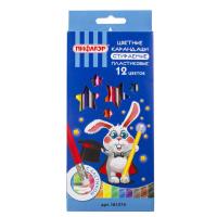 Карандаши цветные стираемые с ластиком ПИФАГОР "МАГИЯ", 12 цветов, шестигранные, 181574