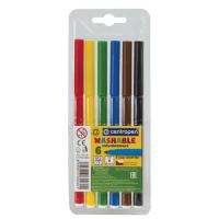 Фломастеры 6 ЦВЕТОВ CENTROPEN "Washable", смываемые, вентилируемый колпачок, 7790/6TP