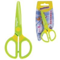Ножницы ЮНЛАНДИЯ "МУЛЬТЯШКИ", 125 мм, с безопасными пластиковыми лезвиями, зеленые