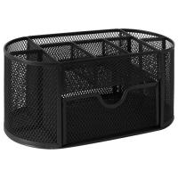 Подставка-органайзер металлическая BRAUBERG "Germanium", 9 секций, 105х220х110 мм, черная