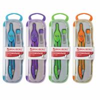 Готовальня BRAUBERG "Modern", 2 предмета: циркуль 135 мм, грифель, пенал с подвесом