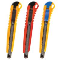 Нож канцелярский 9 мм BRAUBERG "Standard", автофиксатор, корпус ассорти, блистер