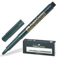 Ручка капиллярная (линер) FABER-CASTELL "Finepen 1511", ЧЕРНАЯ, корпус темно-зеленый, линия 0,4 мм