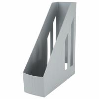 Лоток вертикальный для бумаг BRAUBERG "Contract" (260х85х300 мм), отверстия на торцах, серый