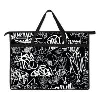 Папка для рисунков и чертежей с ручками BRAUBERG А3, пластик, молния сверху, "Graffiti"