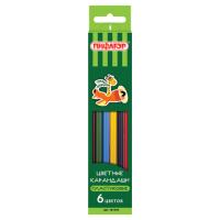 Карандаши цветные ПИФАГОР "ЖИРАФ", 6 цветов, шестигранные