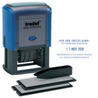 Датер самонаборный, 4 строки+дата, оттиск 50х30 мм, синий, TRODAT 4729, кассы в комплекте