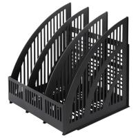 Лоток вертикальный для бумаг BRAUBERG "Energy", 250 мм, 3 отделения, сетчатый, сборный, черный