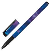Ручка шариковая BRAUBERG SOFT TOUCH GRIP "SPACE", СИНЯЯ, мягкое покрытие, узел 0,7 мм