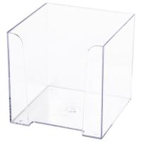 Подставка для бумажного блока BRAUBERG CLASSIC пластиковая, 90х90х90 мм, прозрачная