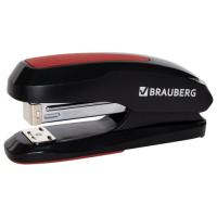 Степлер №24/6, 26/6 BRAUBERG "Extra", до 30 листов, черно-красный