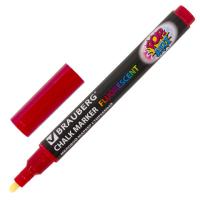 Маркер меловой "POP-ART" КРАСНЫЙ, 3,5 мм, стираемый, для гладких поверхностей, BRAUBERG