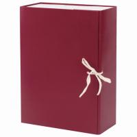 Короб архивный А4 (240х330 мм), 100 мм, 2 завязки, бумвинил, до 900 листов, бордовый, BRAUBERG