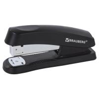 Степлер №24/6, 26/6 BRAUBERG "Standard+", до 30 листов, черный