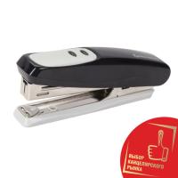 Степлер №10 BRAUBERG "Germanium", до 12 листов, с антистеплером, черный, ГАРАНТИЯ 5 ЛЕТ