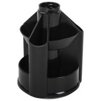 Подставка-органайзер BRAUBERG MINI, 10 отделений, вращающаяся, 107х107х130 мм, черная