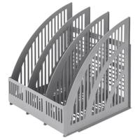 Лоток вертикальный для бумаг BRAUBERG "Energy", 250 мм, 3 отделения, сетчатый, сборный, серый