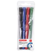 Маркеры перманентные BRAUBERG "CLASSICLine", НАБОР 4 ЦВЕТА, тонкий наконечник 1 мм