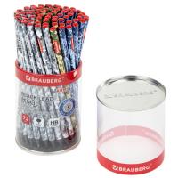 Карандаш чернографитный BRAUBERG "ARMY", 1 шт., HB, корпус ассорти
